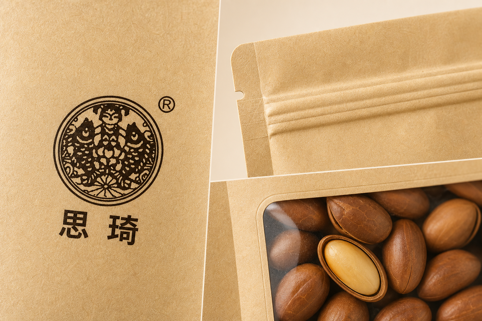 思琦开口松子包装材质和细节展示